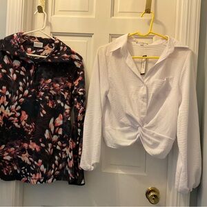 Discreet White blouse with tags (new) and Columbia Fleece
